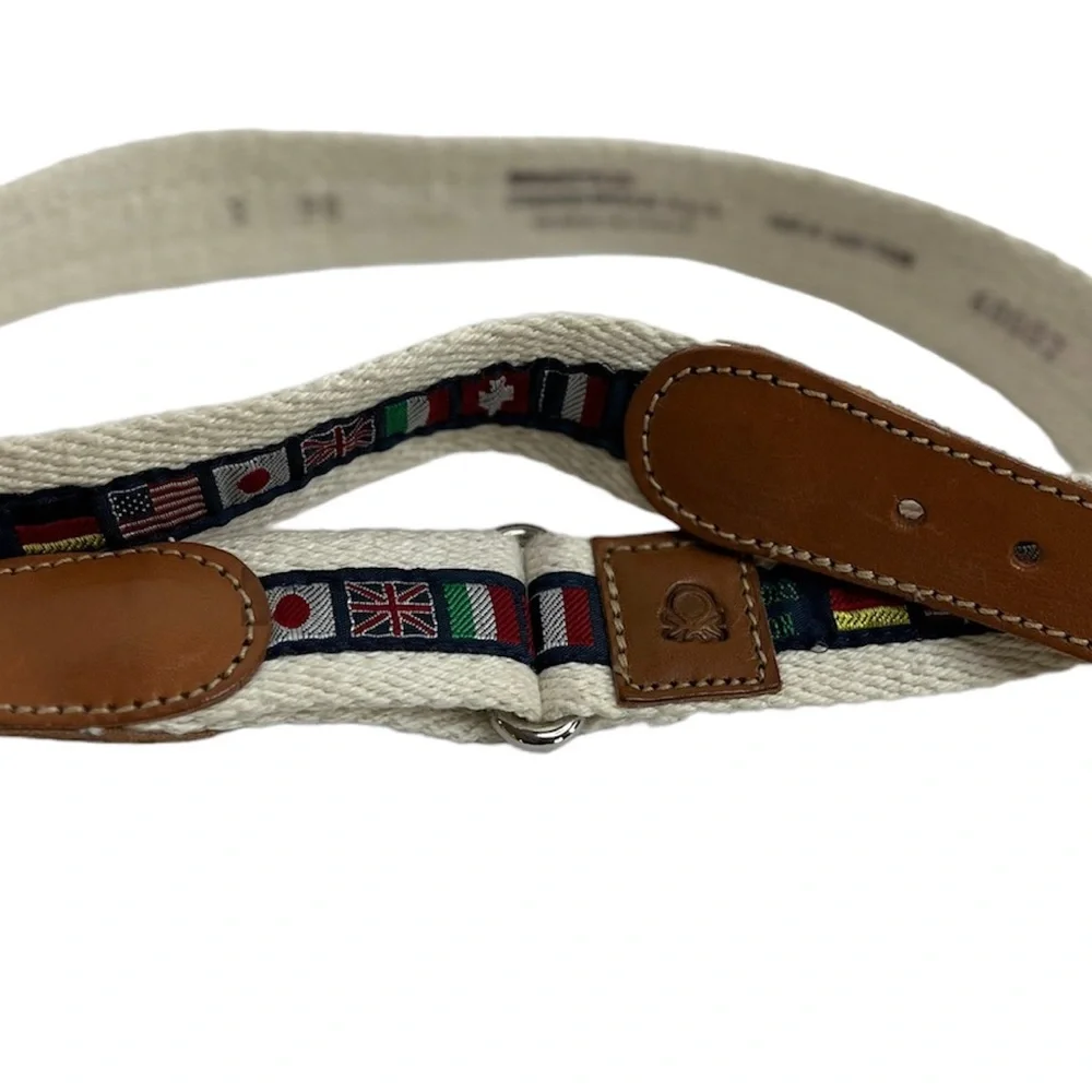 United Colors Of Benetton Flag Belt Italy Benetton 100% Cotton S Vtg 1980s